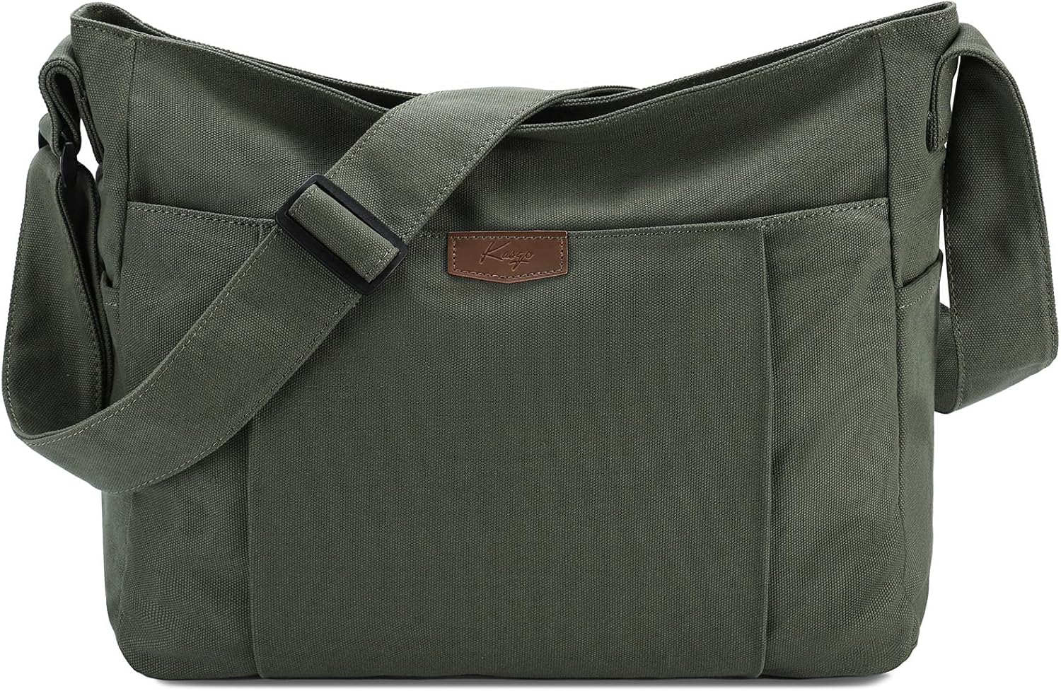 KASQO Canvas Messenger Bag, Large Lightweight Hobo Crossbody Tote Bag for Women Men Casual Shoulder Bag for College Travel Work