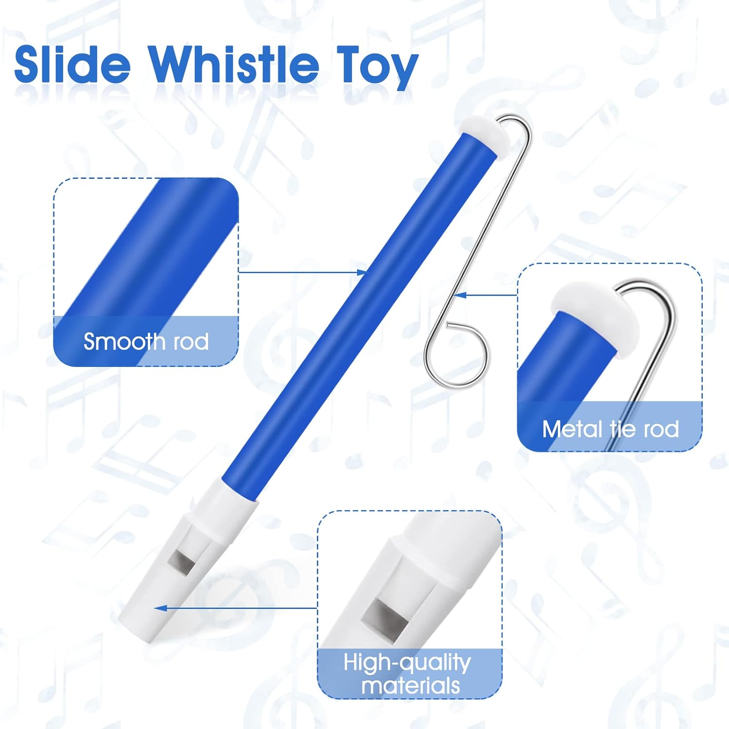Abeillo Slide Whistle Instrument, Pack of 2 Plastic Sliding Whistle with Stainless Steel Glide Bars for Boys and Girls for Practising Music, Professional Musical Instrument for Beginners image number 4