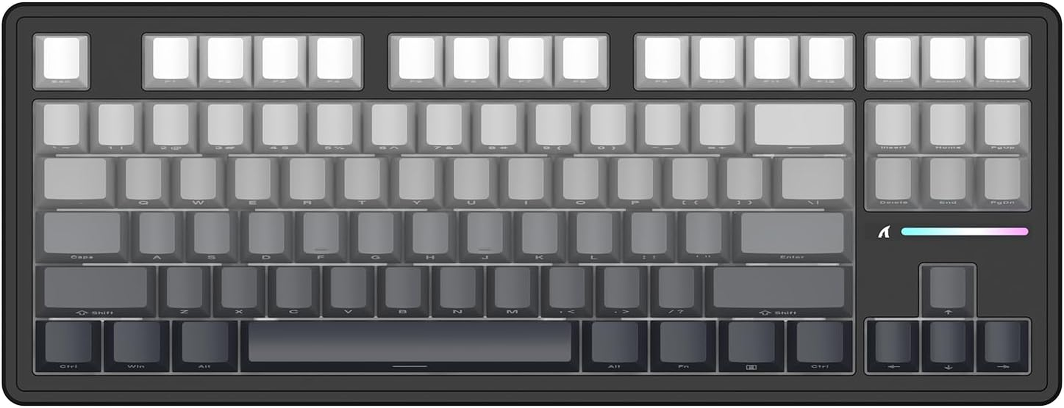 ATTACK SHARK M87 PRO Wireless Mechanical Gaming Keyboard,Hot Swappable Gasket RGB Custom Keyboard,Linear Switch&Side Printed PBT Keycaps,Bt5.0/2.4Ghz/Type-C,5000Mah Battery for Win Mac(Blackberry)