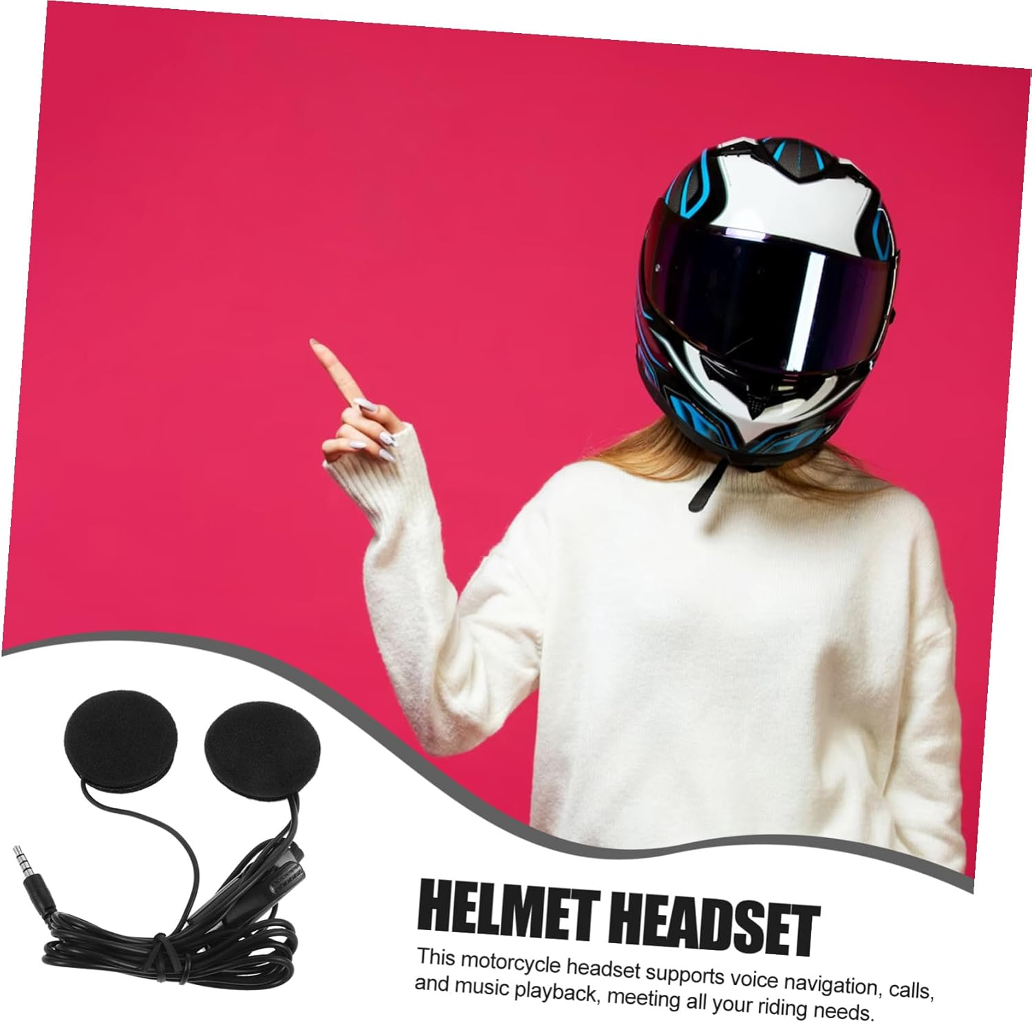 ERINGOGO Motorcycle Helmet Headset with Microphone Easy Install In-Ear Helmet Earphones for Rider High Sound Quality with Voice Navigation and Calls Compatible image number 6