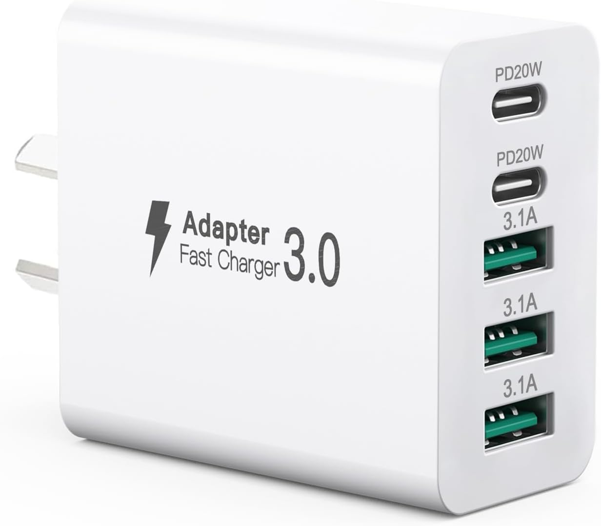 USB C Wall Charger, 40W 4-Port USB C Charger Block Fast Charging Block Dual Port PD+QC Wall Plug Multiport Type C Compatible with Iphone 12/13/14/15/16/Pro Max/Xs/Xr/Samsung Galaxy S24/S23/S22/Tablet