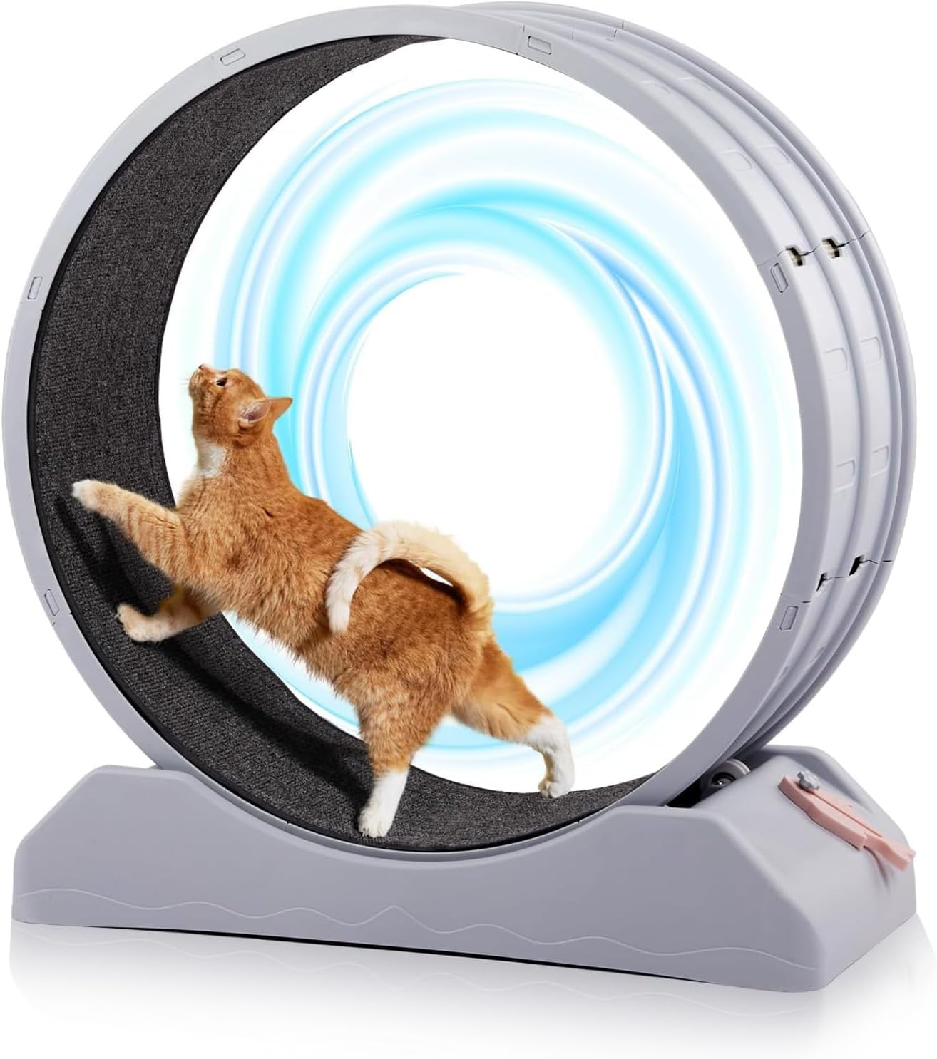 Cozioz Cat Exercise Wheel, 88Cm PP Plastic Treadmill for Indoor Cats, Quiet Running with Carpeted Wheel, Helps Cats Lose Weight and Stay Healthy, Easy to Install