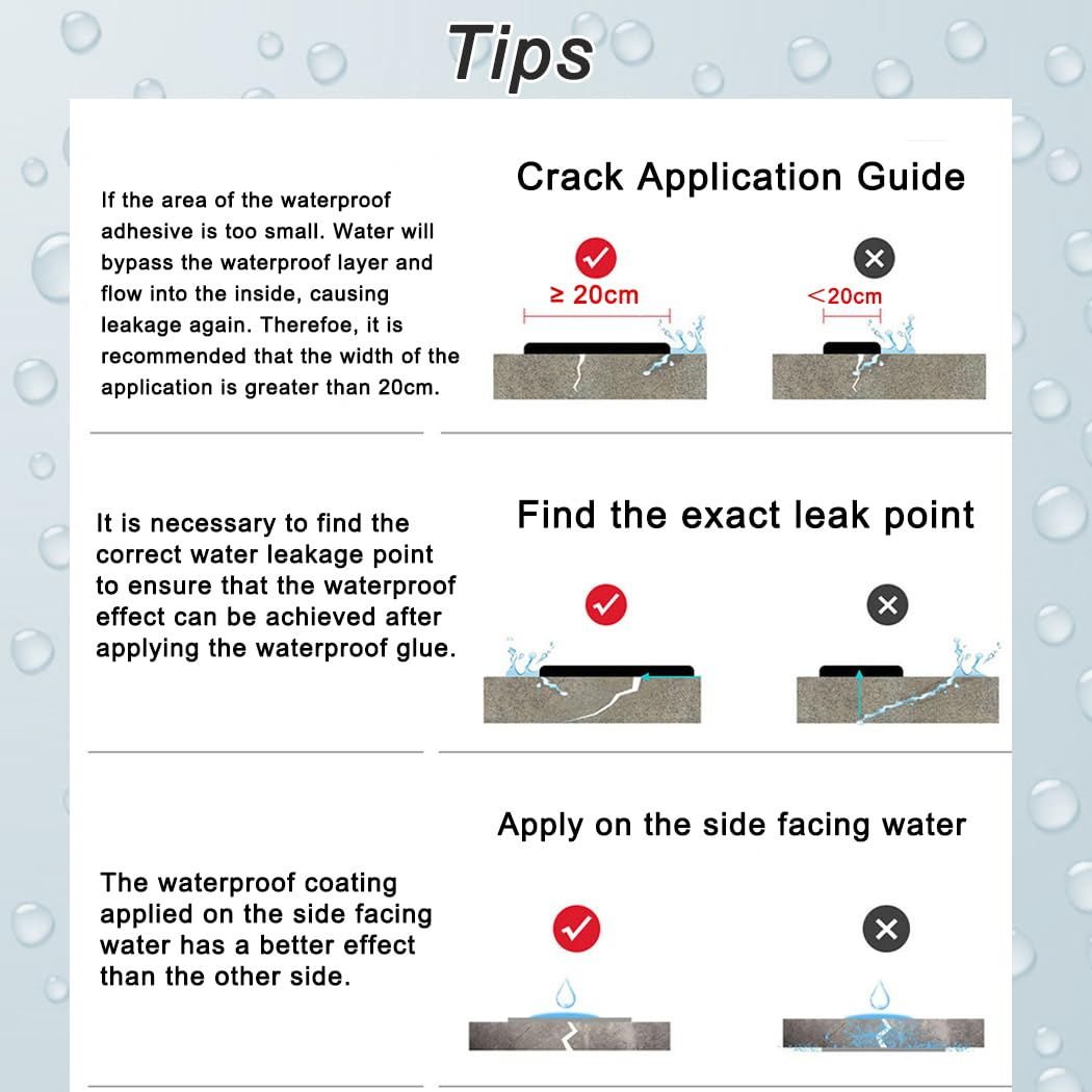 Liquid Transparent Waterproof Adhesive 1000G/35Oz，Invisible Agent Sealant Clear Leak Repairing Water Proof Coating Anti-Leakage Glue Indoor & Outdoor image number 2