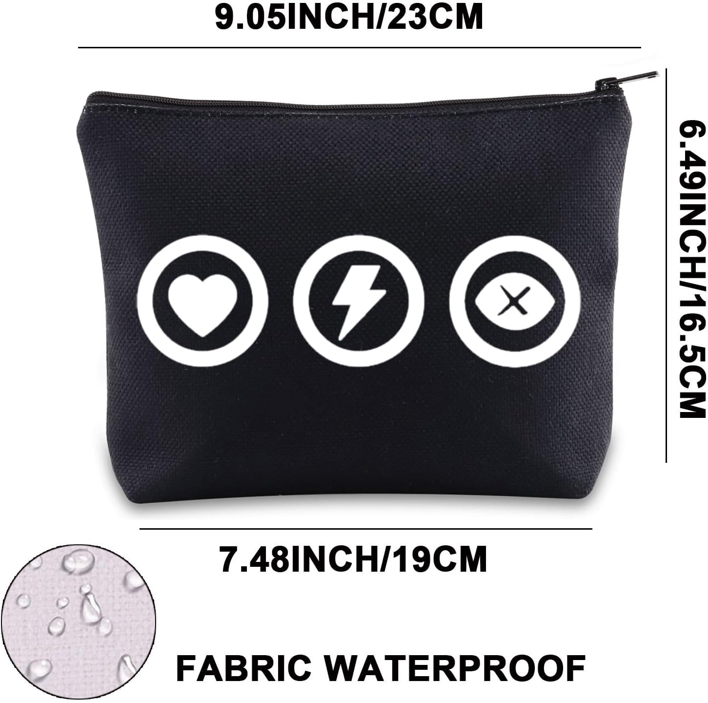 G2TUP RDR2 Makeup Bag Arthur Fans Gifts Cores Stamina & Dead Eye Gifts RDR2 Merchandise RDR2 Arthur Zipper Bag, Heartblack, Fit image number 3