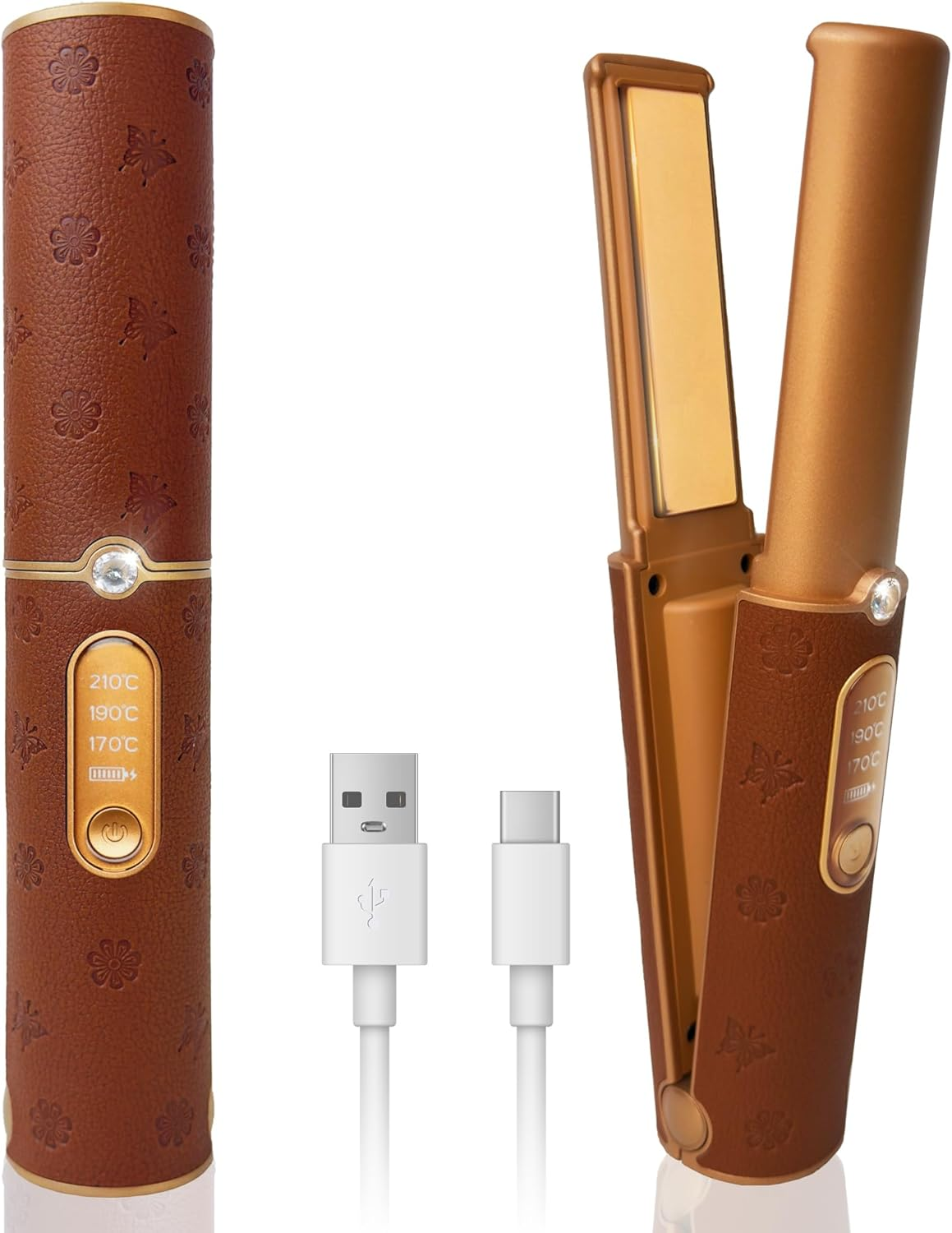 Cordless Hair Straightener, Portable Straightener 2 in 1 for Hair Straightening and Curling, Fast Heating Cordless Flat Iron, 5000Mah Hair Straightener Travel,210&deg;C/410&deg;F within Seconds(Urban OL) image number 5