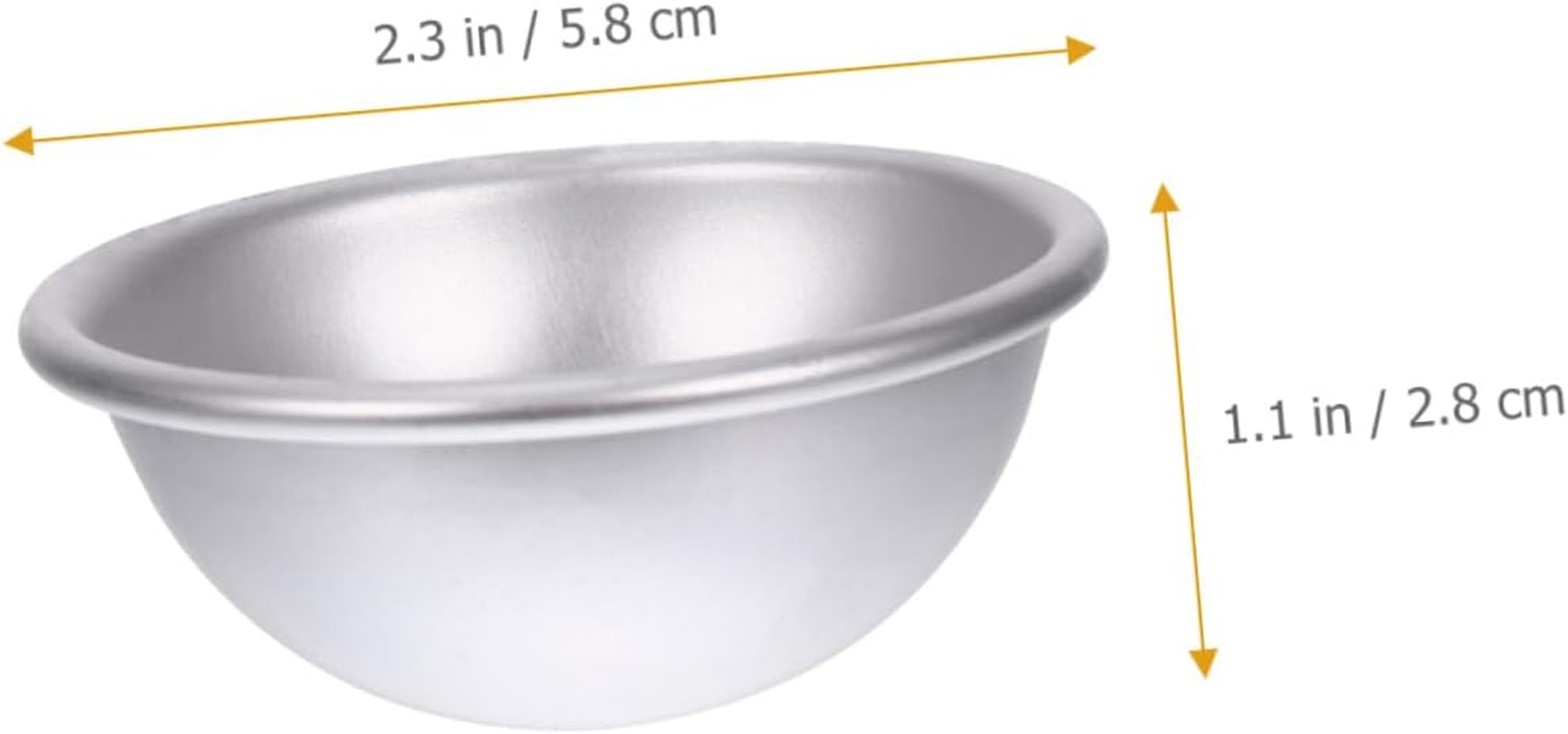 Hohopeti 10Pcs Aluminum Alloy Bath Bomb Molds Semicircular Molds for Salt and Bath Salts DIY Molding image number 6