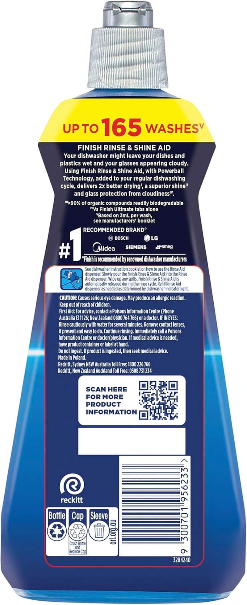 Finish Dishwashing Rinse Aid, Regular Liquid, 500Ml image number 4