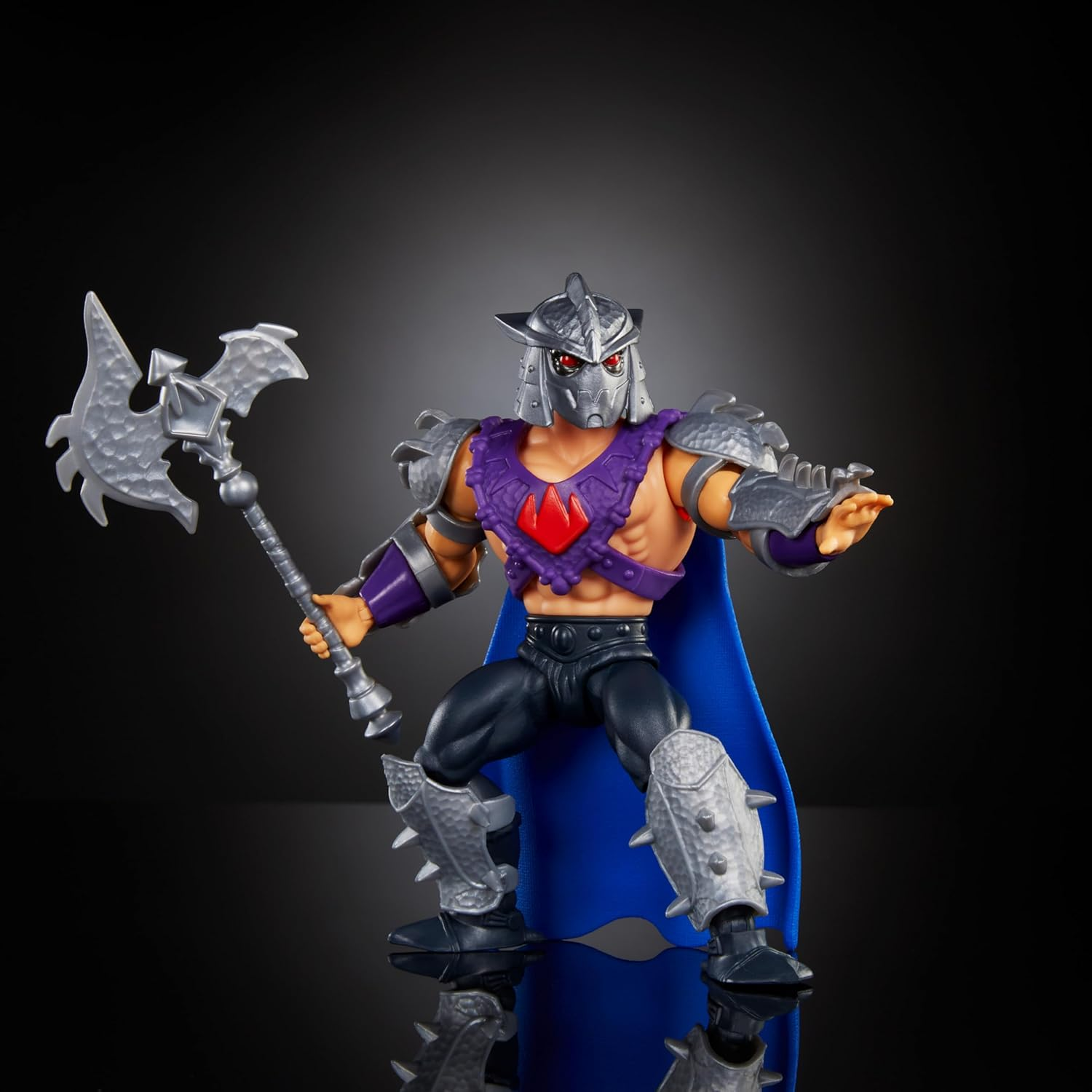 Masters of the Universe Turtles of Grayskull Shredder Action Figure Toy 16 Points of Motion TMNT and Motu Crossover Villain HTH10 image number 4