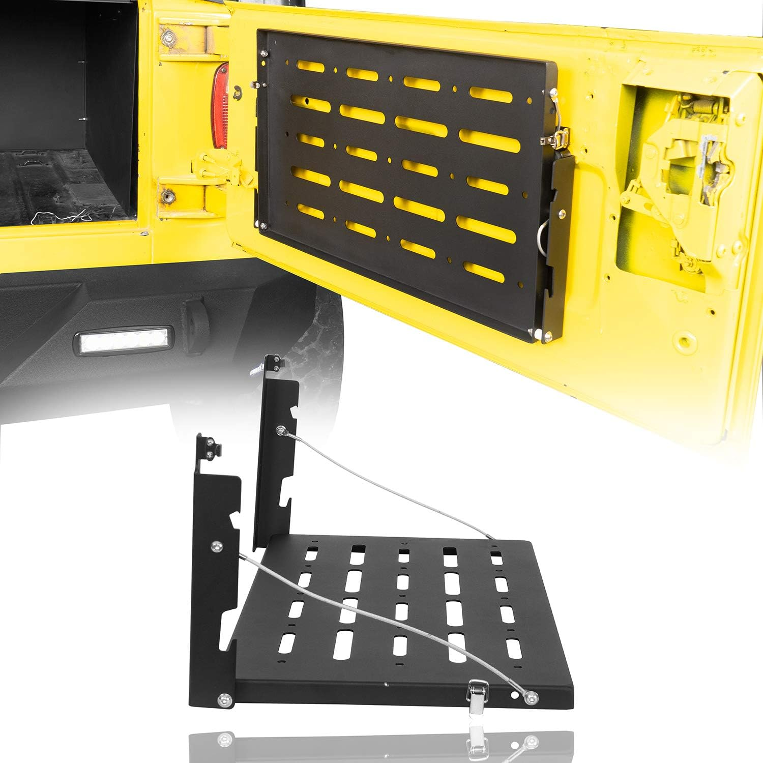 U-Box Wrangler Tailgate Table Foldable Cargo Shelf Camping Storage Compatible with 1997-2006 Jeep TJ Wrangler image number 3