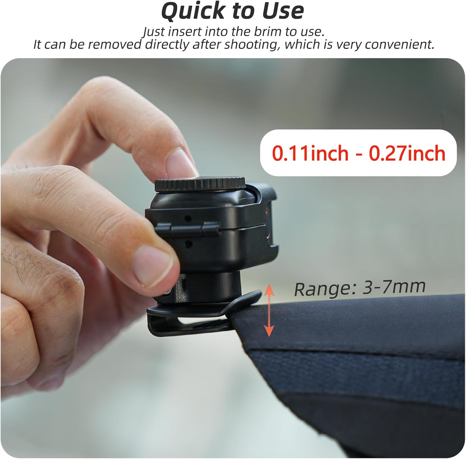 Sinyutia Camera Hat Clip for DJI Osmo Nano, Vertical & Horizontal Adjustable Baseball Cap Mount Bracket for DJI Osmo Nano Accessories, Quick Release Hat Mount image number 5