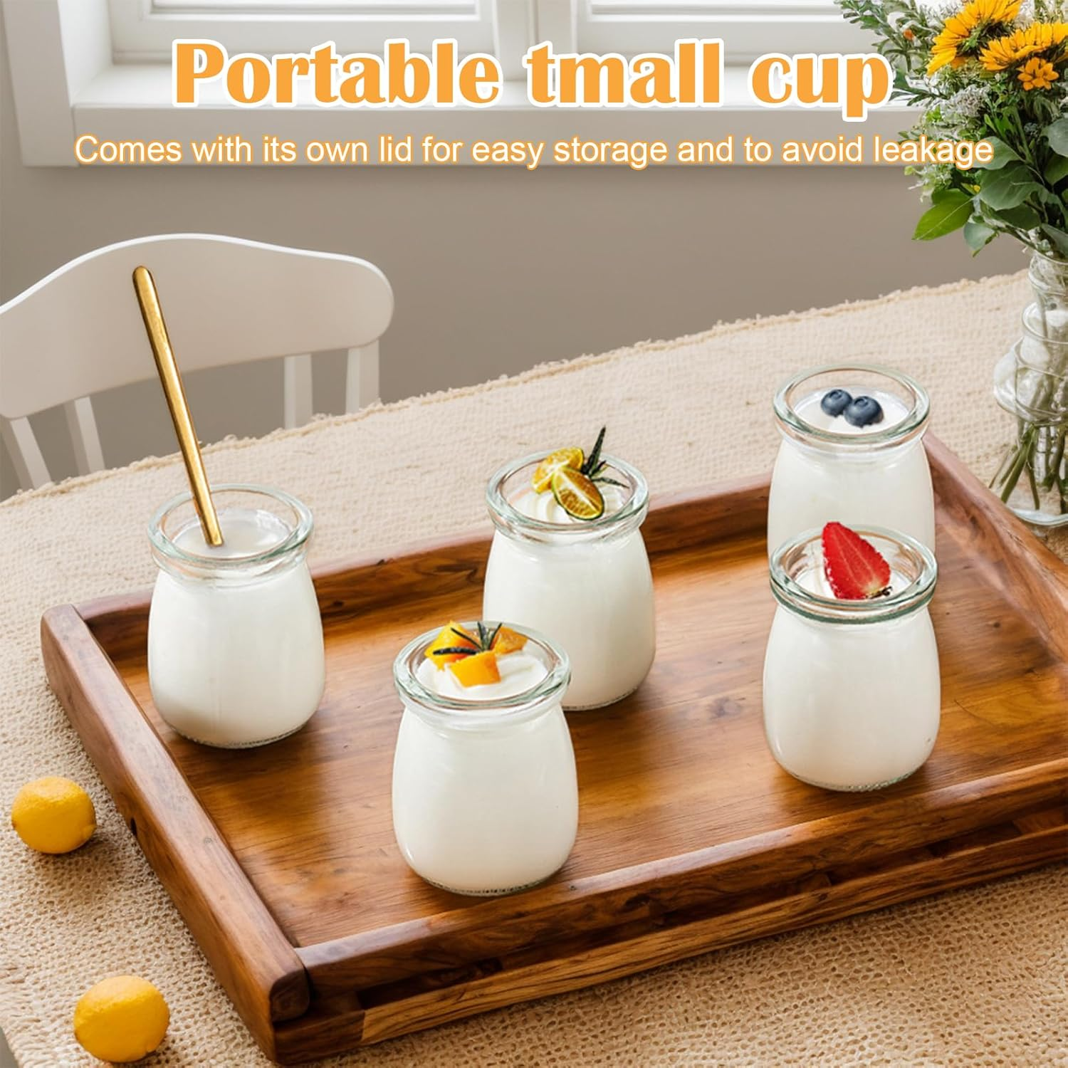 Peiqi Yoghurt Maker, Fully Automatic Yogurt Machine with Temp/Time Control, Fermented Curd Maker with Natto/Rice Wine Function (5 Glass Jars) image number 4