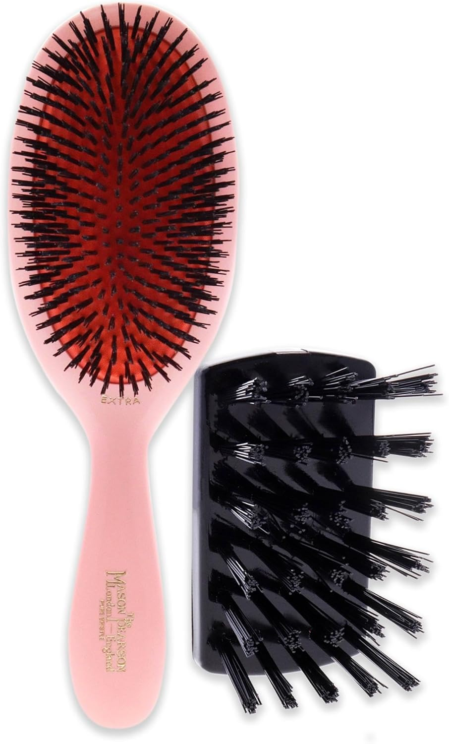 Mason Pearson Extra Small Pure Bristle Brush - B2 Pink for Unisex 2 Pc Hair Brush and Cleaning Brush image number 2