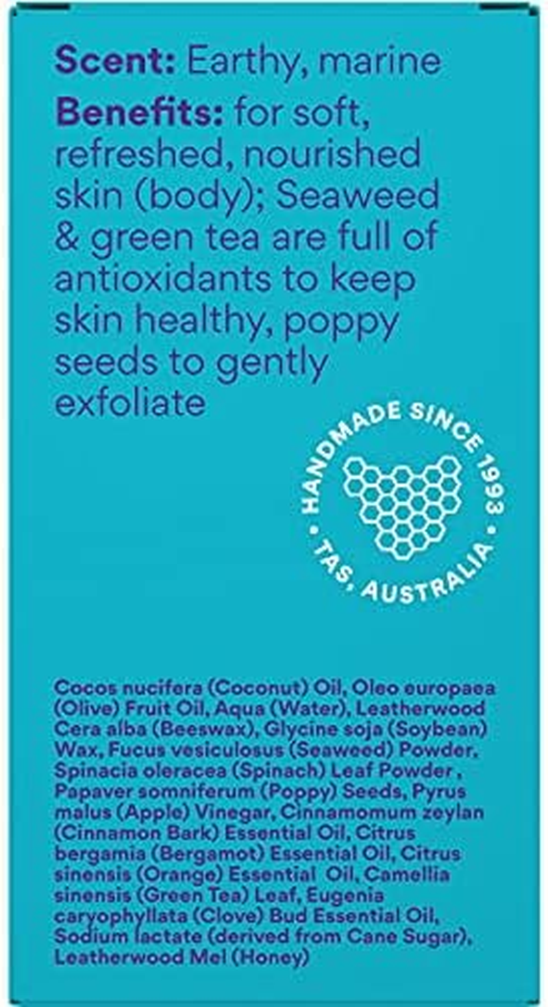 Beauty and the Bees 100% Natural Tasmanian Seaweed & Green Tea Leatherwood Honey Soap Scrub Bar Cleanser for Face Hands & Body | Zero Waste & Eco-Friendly image number 2