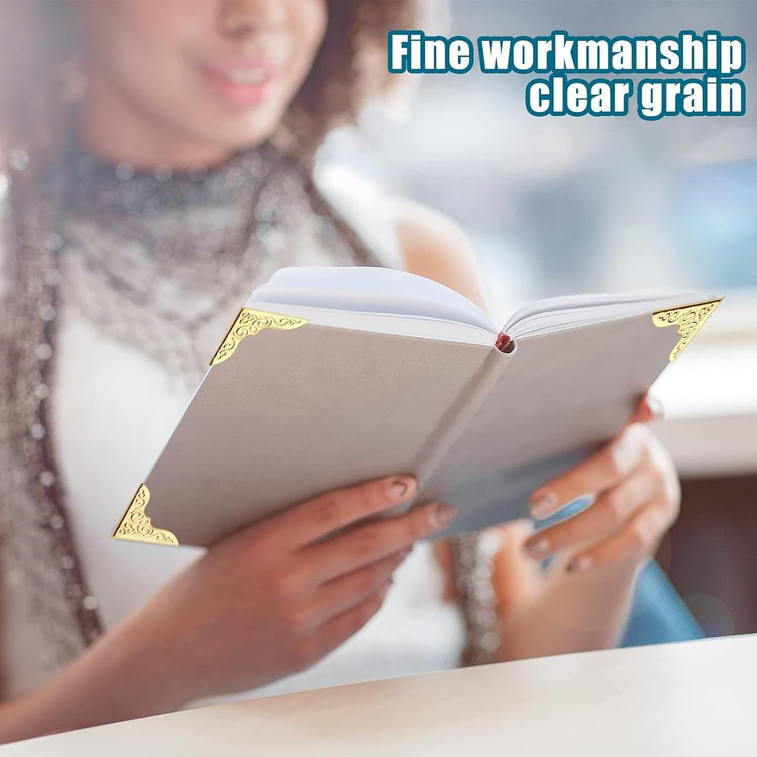 80Pcs Metal Book Corner Protector, 4 Colors Protective Corner Edge Decoration for Books Vintage Corner Protection Vintage Photo Corners Decorative Protector for Scrapbook Menus Folder Book image number 1