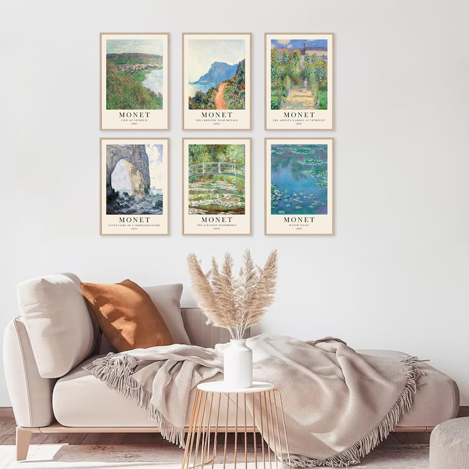 RETRART Claude Monet Wall Art Prints Aesthetic Posters for Room Decor Set of 6 Water Lilies Posters - Vintage Famous Art Canvas Prints - 8X10In Unframed - Flower 02 image number 4