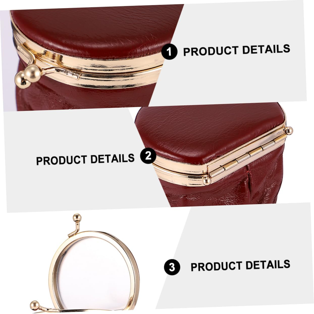 HAKIDZEL 1Pc Mini Retro Leather Makeup Bag with Mirror Portable Fashion Cosmetic Organizer for Daily Use Fits Pockets and Purses Cute Design for Easy Carrying image number 1