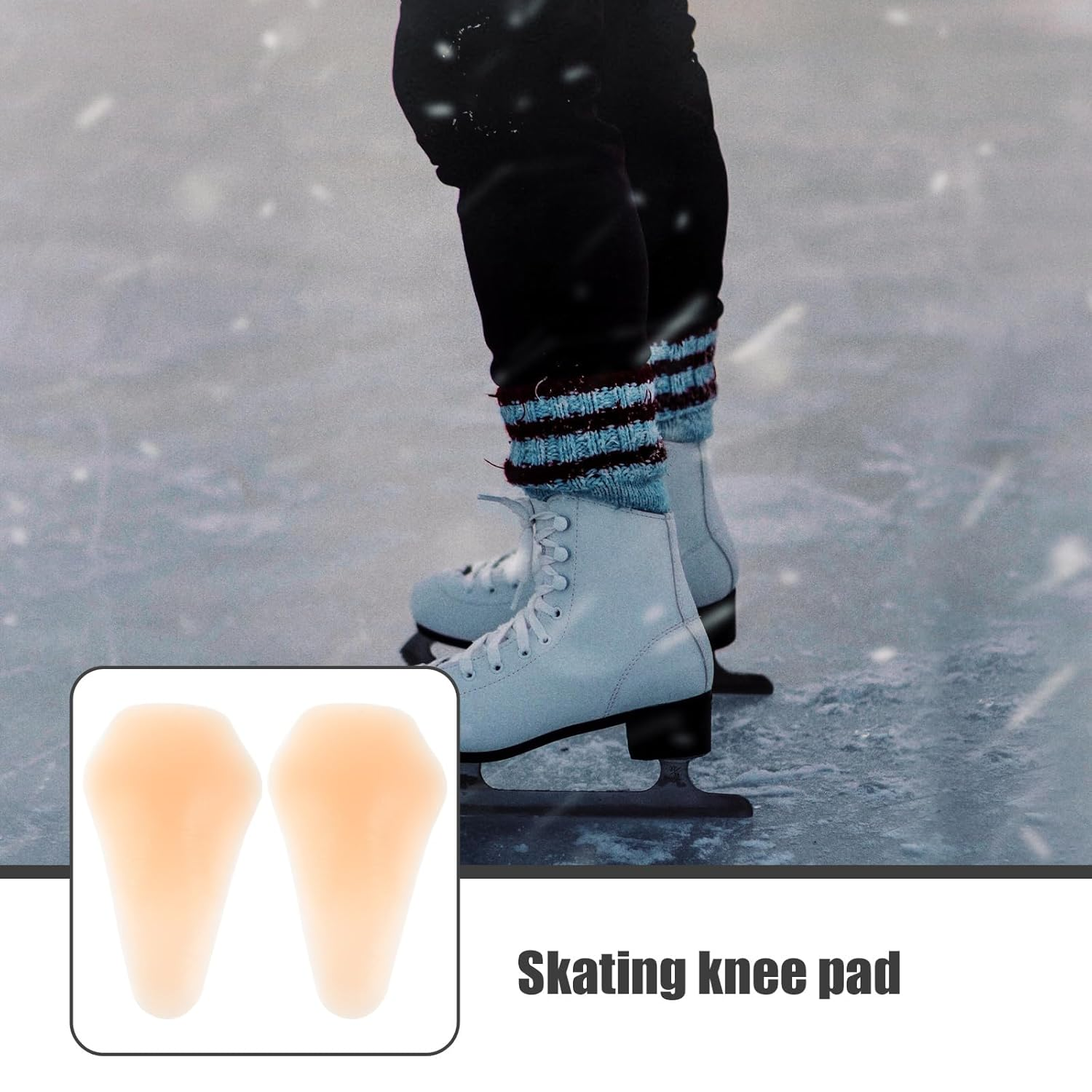TOVINANNA Knee Pads, 1 Pair Silicone Knee Brace Skating Accessories Skating Knee Pad Adhesive Portable Knee Mat Pattern Silica Gel Hip Pads image number 3