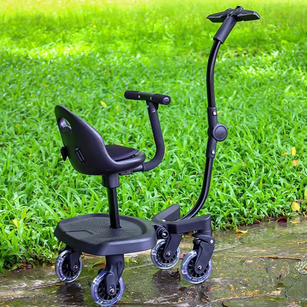 ABDULWEN Buggy Board,Universal 2-In-1 Stroller Board,Child Rider Stroller Attachment with Saddle Seat and Standing Platform,Baby Stroller Connectors,Quick and Easy to Use, Safety Design Upgrade (Newer Models) image number 4