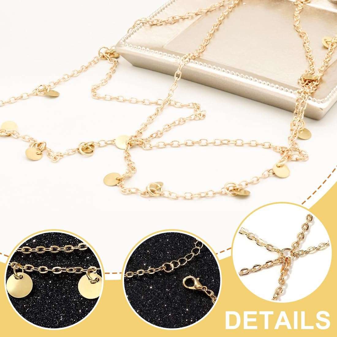 ZORVYN Gold Head Chain for Women Fortune Teller Costume Accessories Headdress for Carnival Fancy Dress Halloween Belly Dance Oriental image number 5