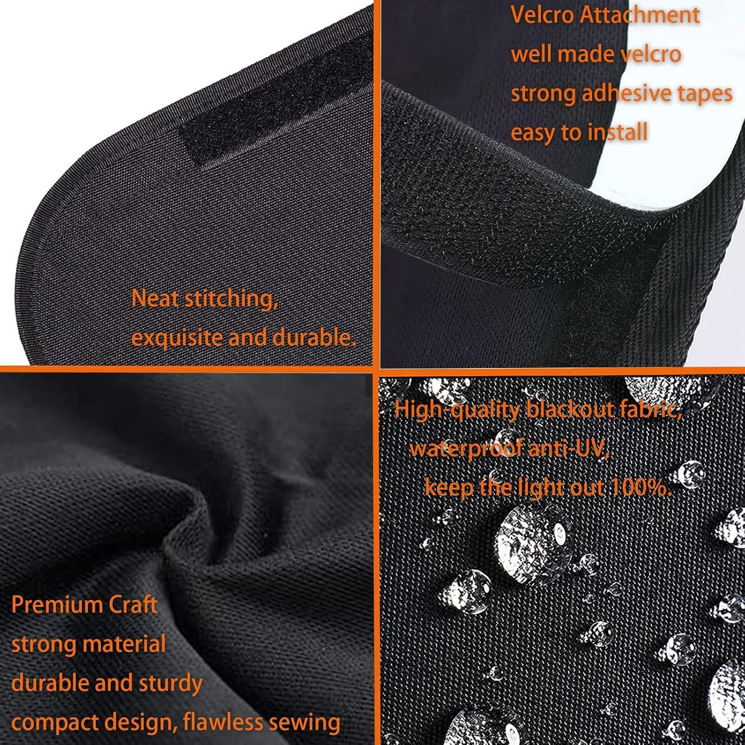 RV Door Car Window Shade Cover 16 X 25 Inches, Waterproof Camper Sunshade Coverings, UV Protection Sun Blackout Curtains, Privacy Black Car Window Shade, Camping RV Accessories for Travel Trailers image number 4