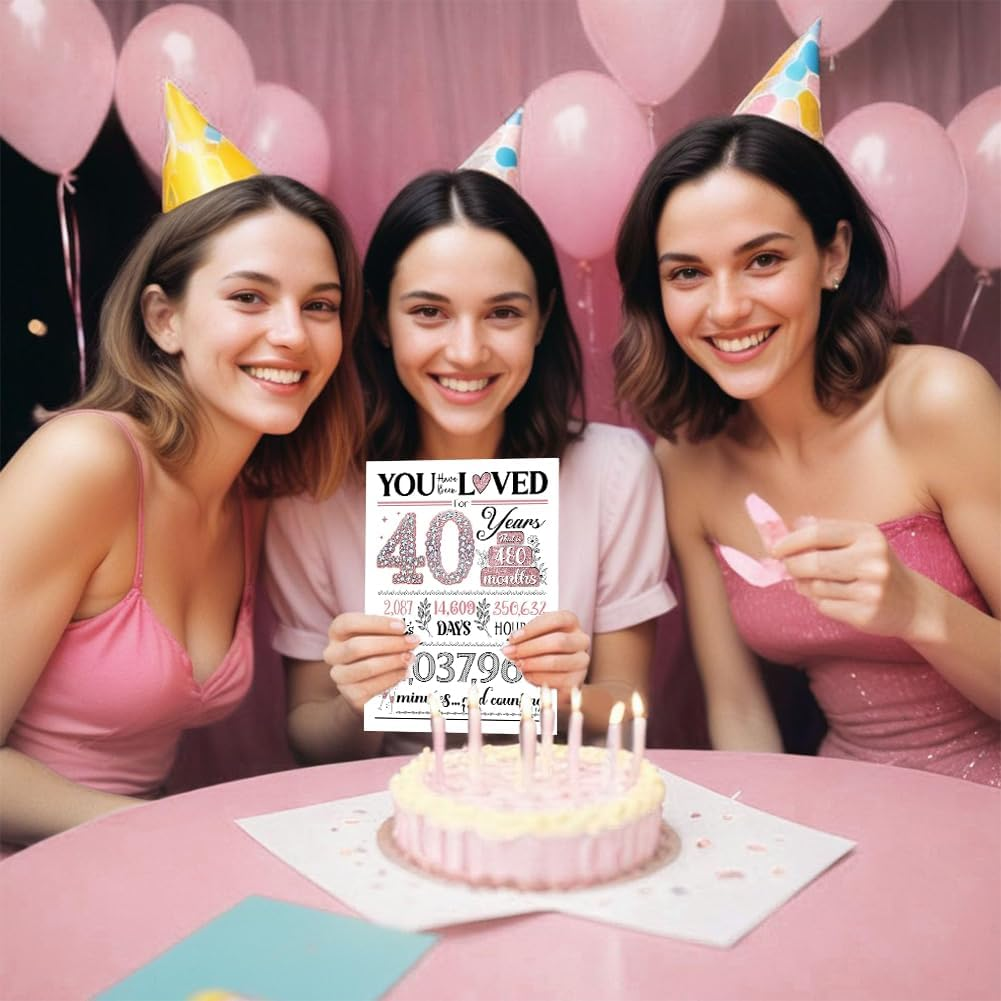 Geli Birthday Card,Funny 40Th/18Th Card,Happy 40Th/18Th Birthday Decorations for Wife or Dauther,40/18 Year Old Birthday Card Gifts for Sister Friends (40Th) image number 2