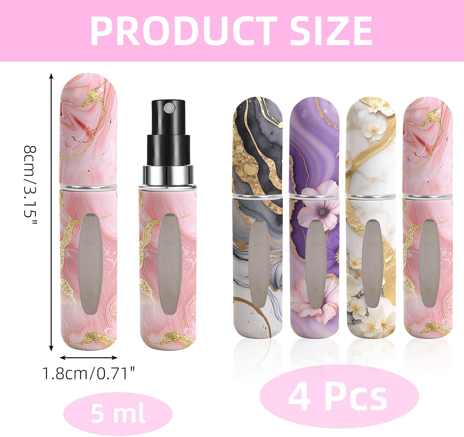 BRITIVIVE Perfume Atomiser Refillable Perfume Travel Bottle Travel Perfume Atomiser Refillable Perfume Bottle for Air Travel Holiday Camping Business (5 Ml) image number 5