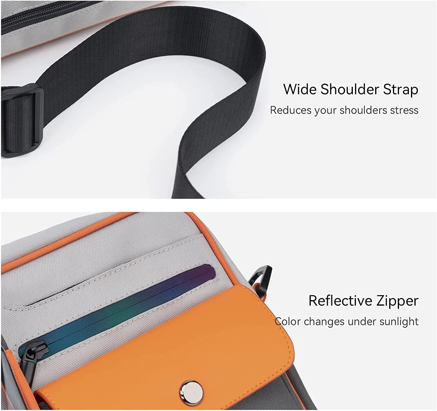 Geekshare Large Capacity Multifunctional Switch/Oled Travel Carrying Case-Color Contrast Vintage Messenger Bag Compatible with Switch-Portable Storage Bag for Switch Game Accessories (Grey) image number 5