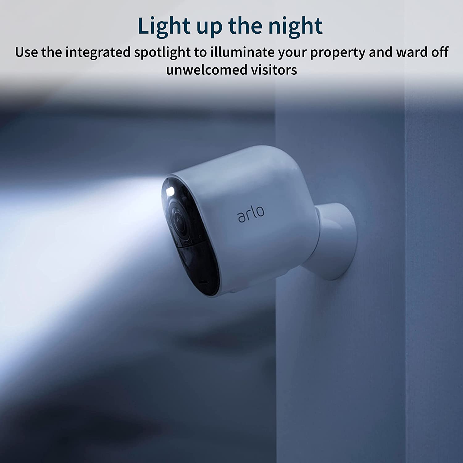 Arlo Technologies Ultra 2 Spotlight Camera Add-On Camera Security System Wire-Free, 4K Video & HDR Colour Night Vision, 2-Way Audio, 6-Month Battery Life Compatible with Alexa White (VMC5040-200AUS) image number 1