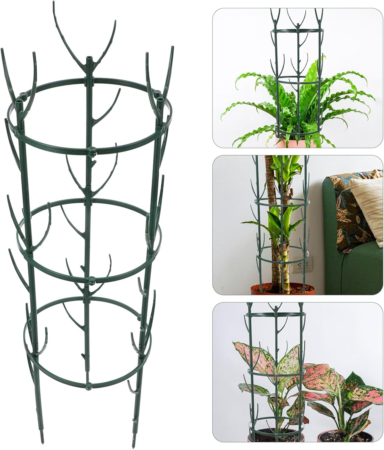 ULTECHNOVO Three-Level Plant Support Stand Twig Trellis for Climbing Plants Detachable and Stackable Garden Supplies Nurturing and Outdoor Gardening image number 2