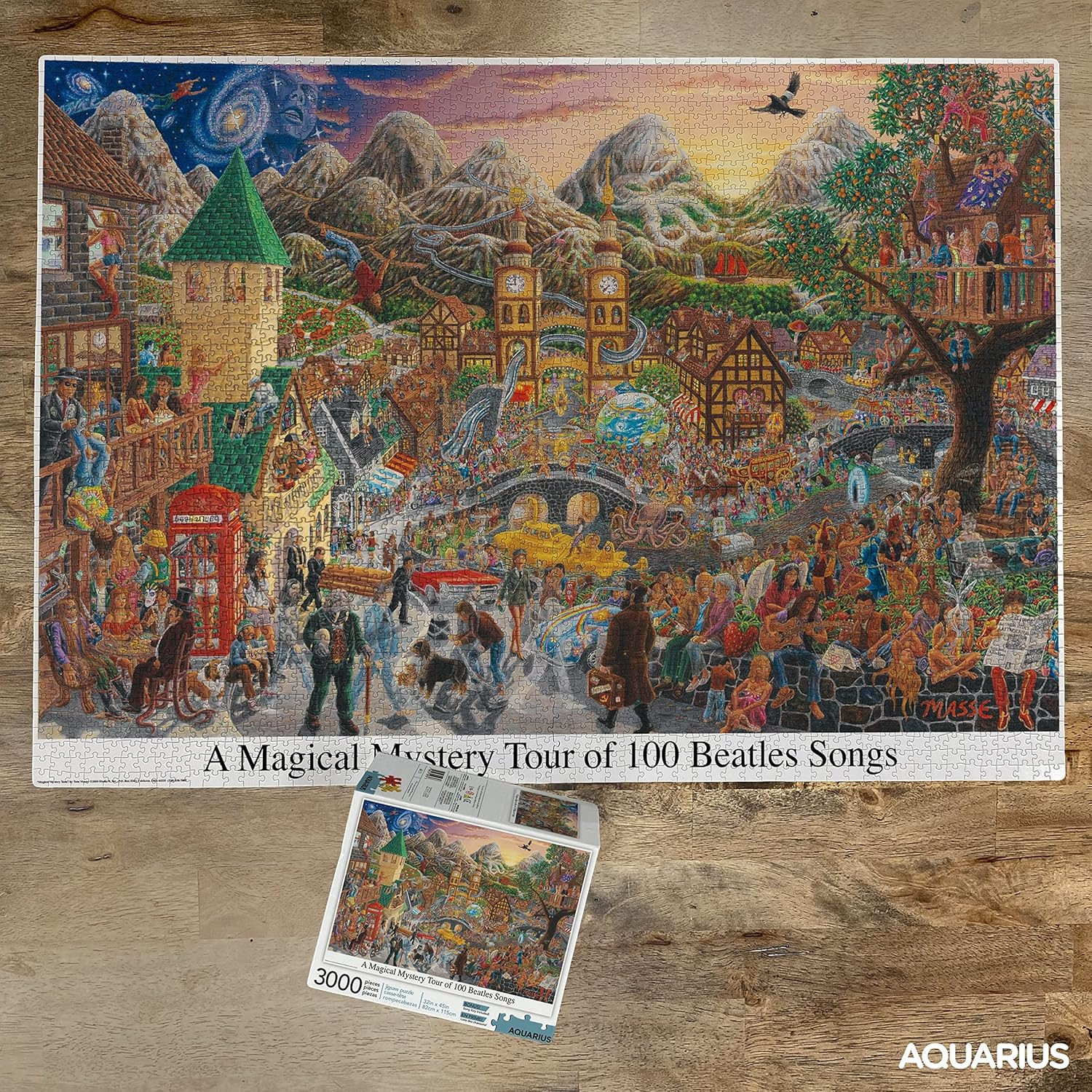 AQUARIUS 68504 a Magical Mystery Tour of 100 Beatles Songs Puzzle, 3000 Piece, Multicolor