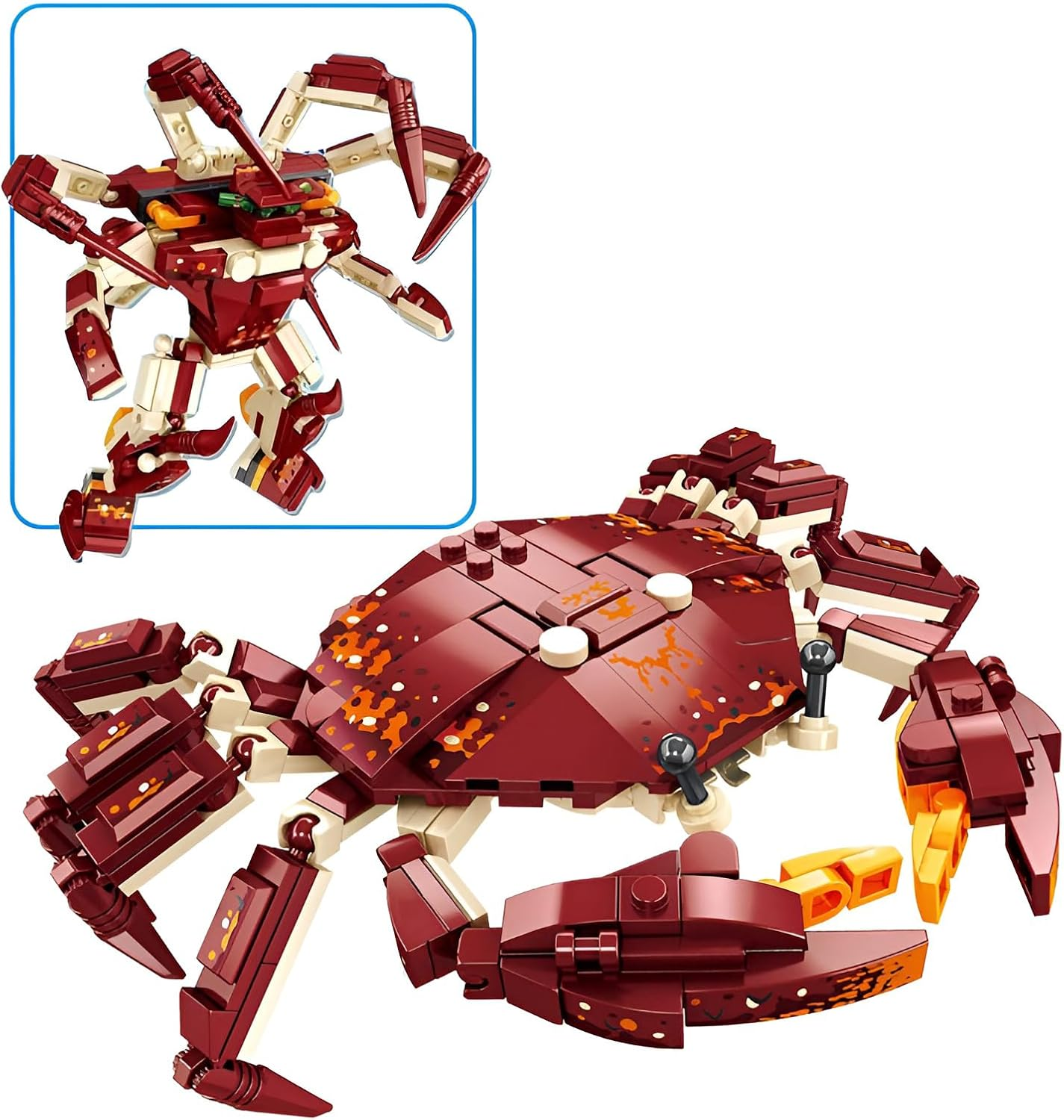 Sea Creatures Building Blocks Kit, 2-In-1 Crab Figures, Clamping Blocks, Ocean Aniamals Model Building Blocks, Sea Creatures Toy for Teenagers and Adults (242 Pieces) image number 1