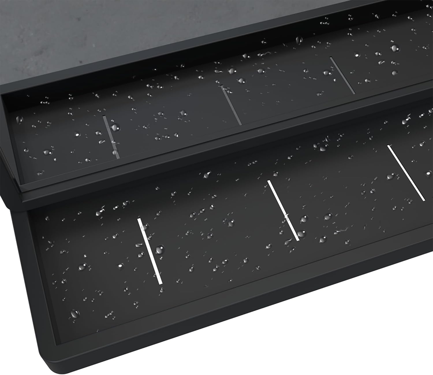 ANYHI Black Bathroom Wall Mirror with Shelf, 80X60 Cm Metal Frame Rectangle Bathroom Mirror for Wall, Perfect for Living Room, Bedroom, Entryway, Horizontal image number 3