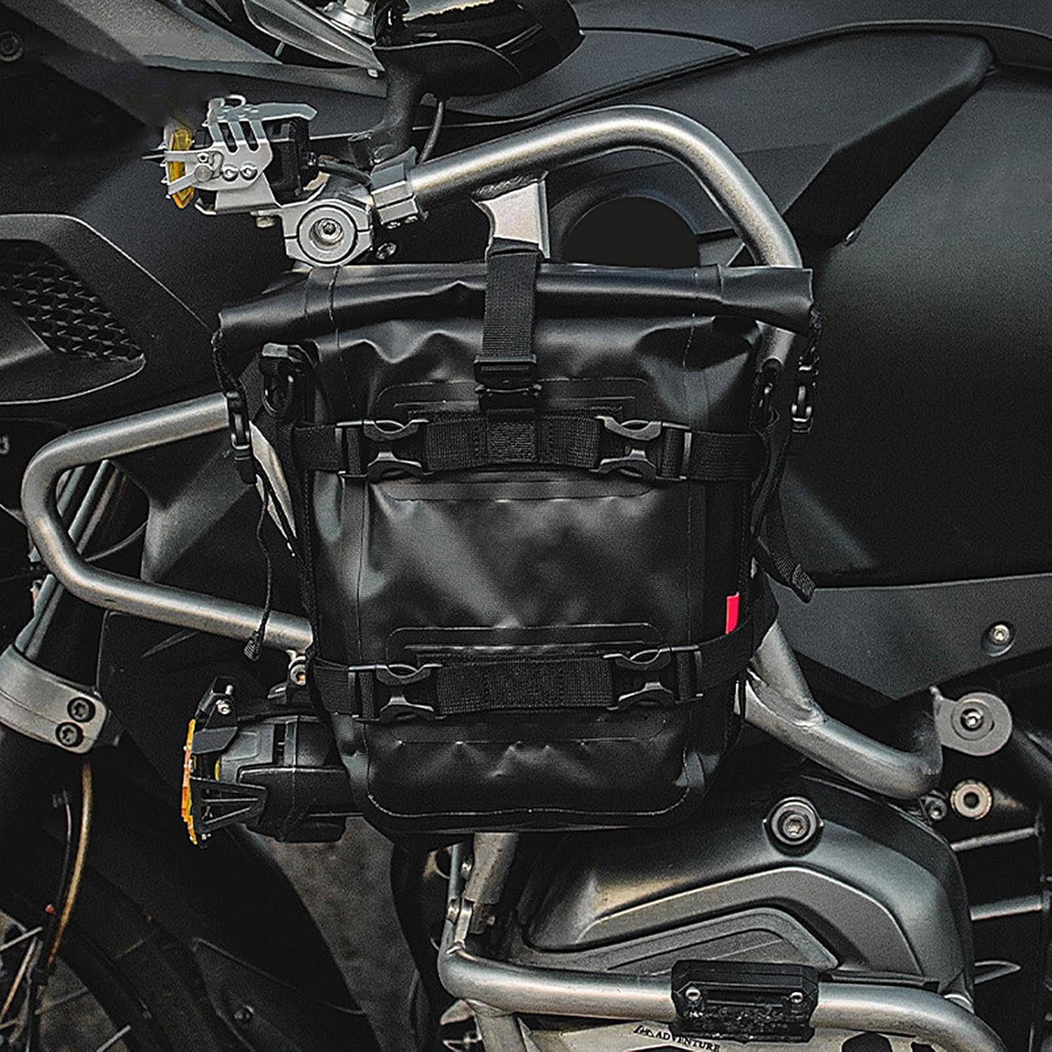 Bar Bag Motorcycle, Motorbike Crash Bar Frame Bag, Waterproof Bar Bag, Motorbike Panniers Crash Bar Frame Bag, Waterproof Motor Side Bags for Sunglasses, Gloves, and Gear - Yellow image number 3