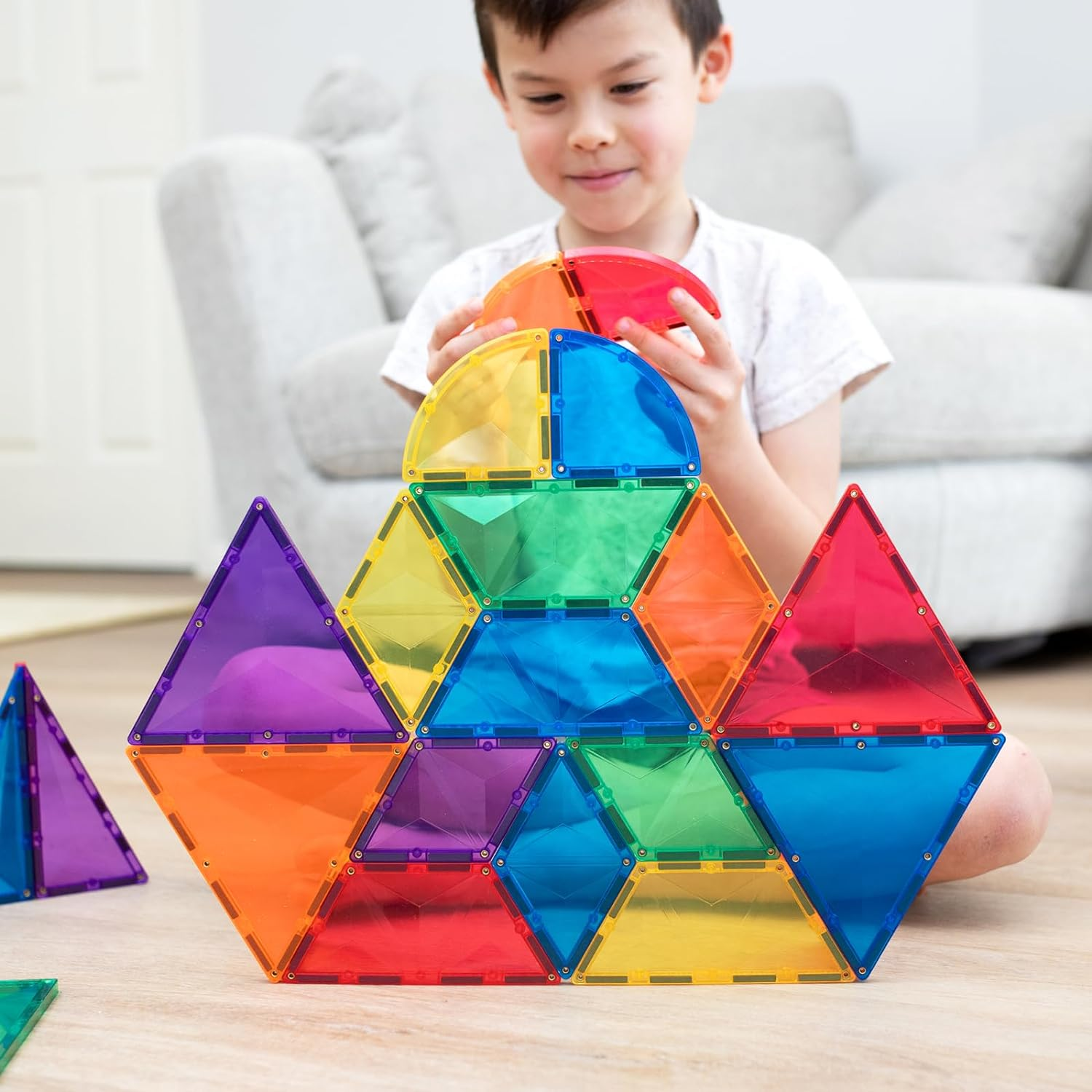 CONNETIX Magnetic Tiles Rainbow Shape Expansion Pack, 36 Pieces image number 3