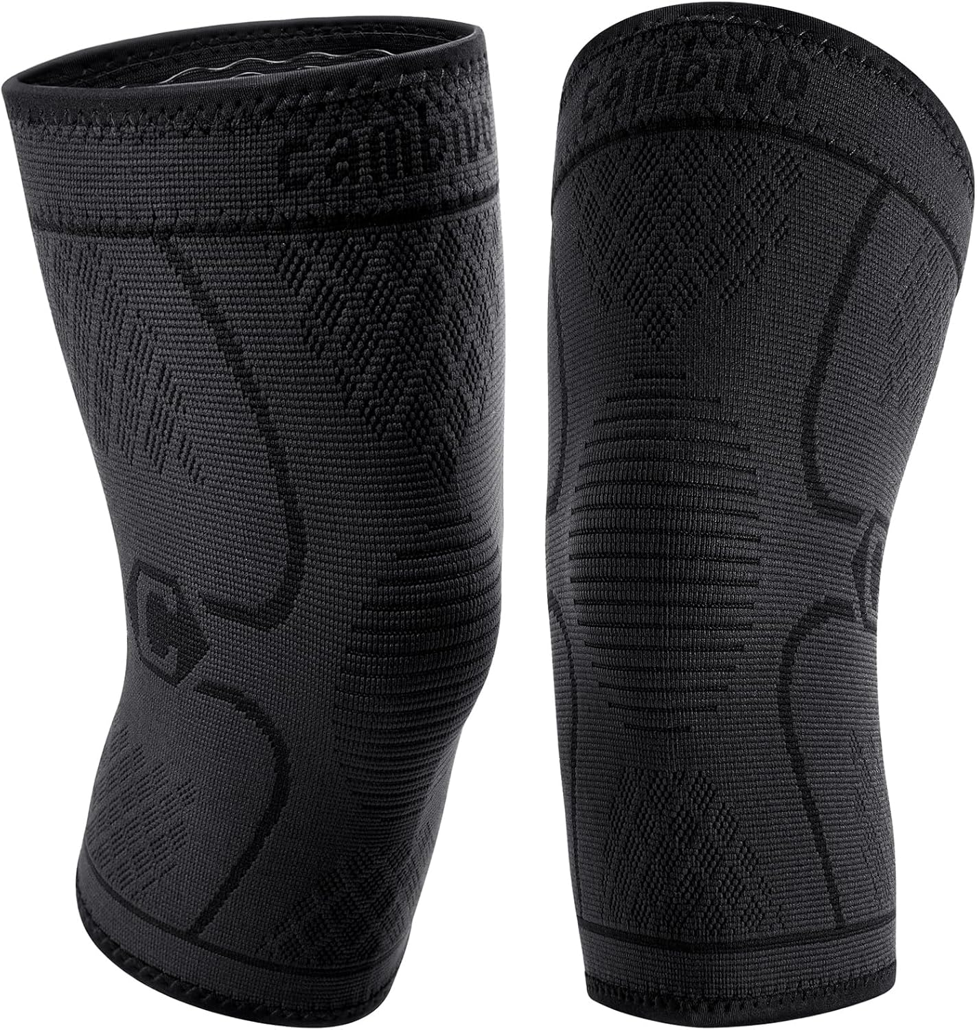 CAMBIVO 2 Pack Knee Brace, Knee Compression Sleeve Support for Men and Women, Running, Hiking, Arthritis, ACL, Meniscus Tear, Sports, Home Gym image number 7