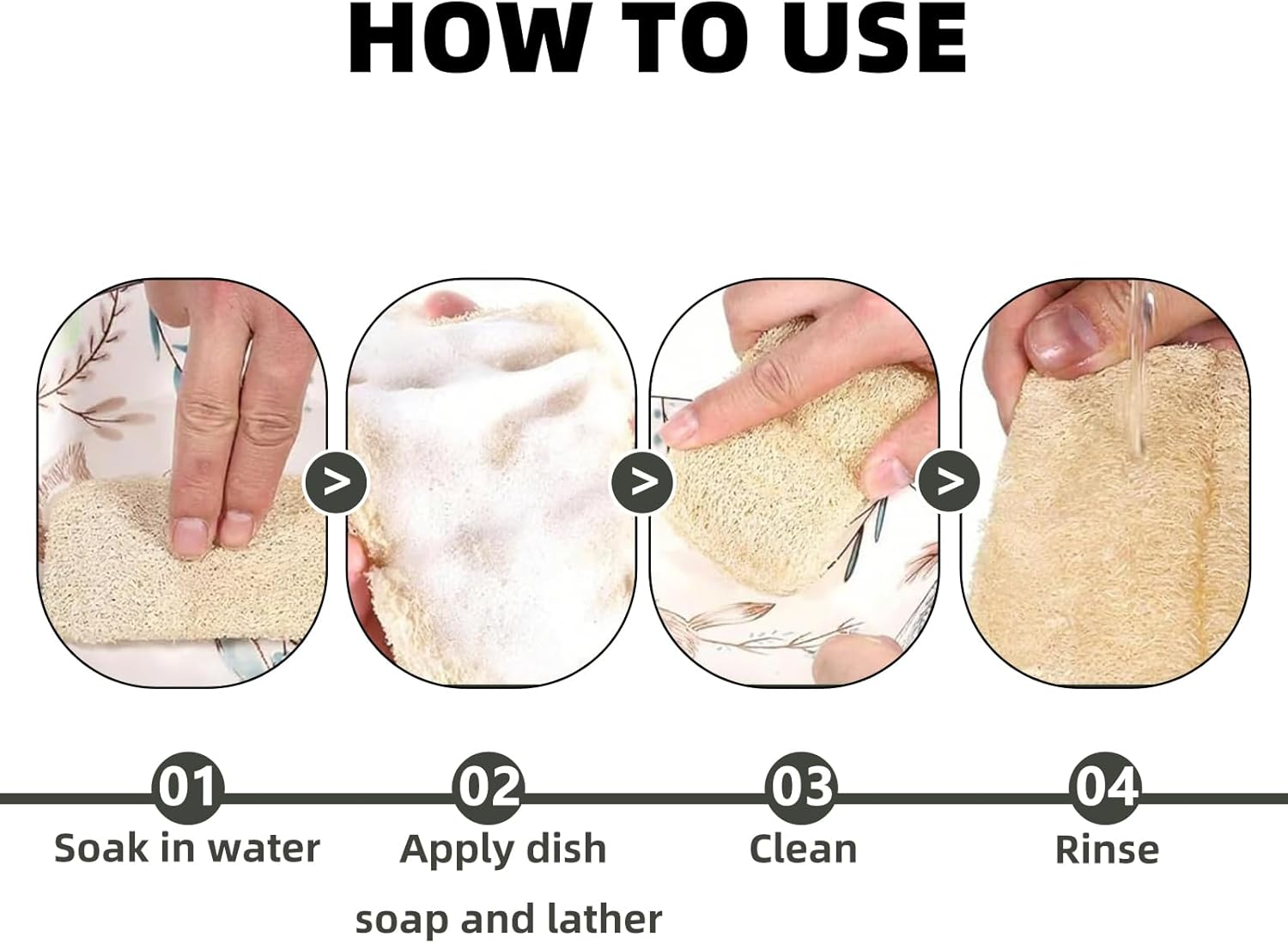 Suytvenxau 2 PCS Loofah Natural Shower Sponges, Body Loofah, Eco-Friendly Exfoliating Body Sponge for Skin Care, Bath Spa, Kitchen Cleaning, Soft Touch, Organic image number 2