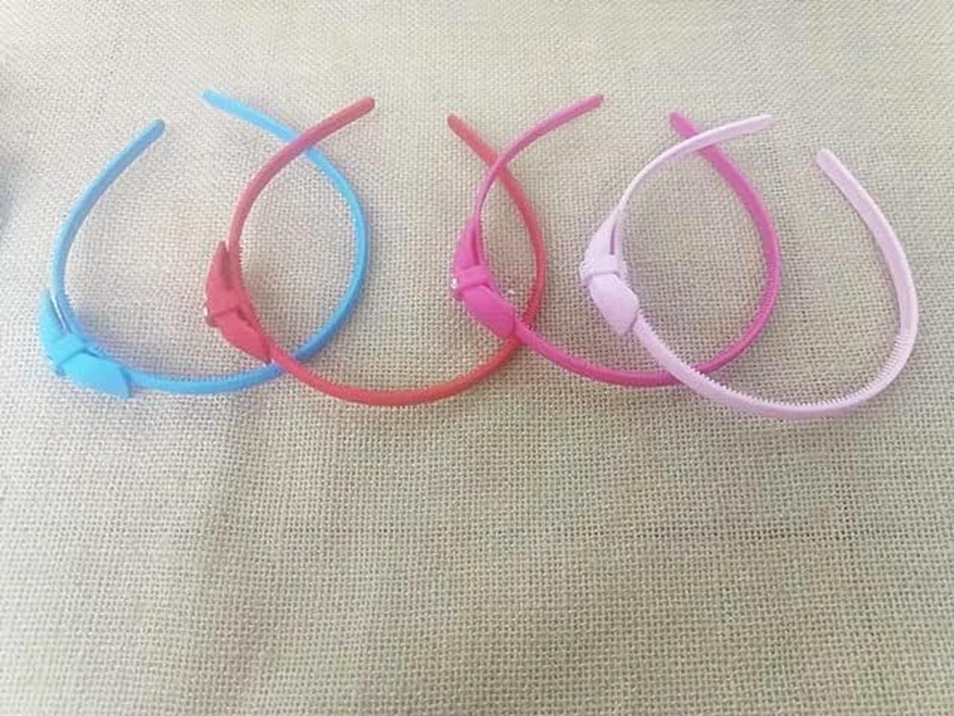 12Pcs Bowknot Head Piece Bow Tie Headband Hair Loop 8Mm