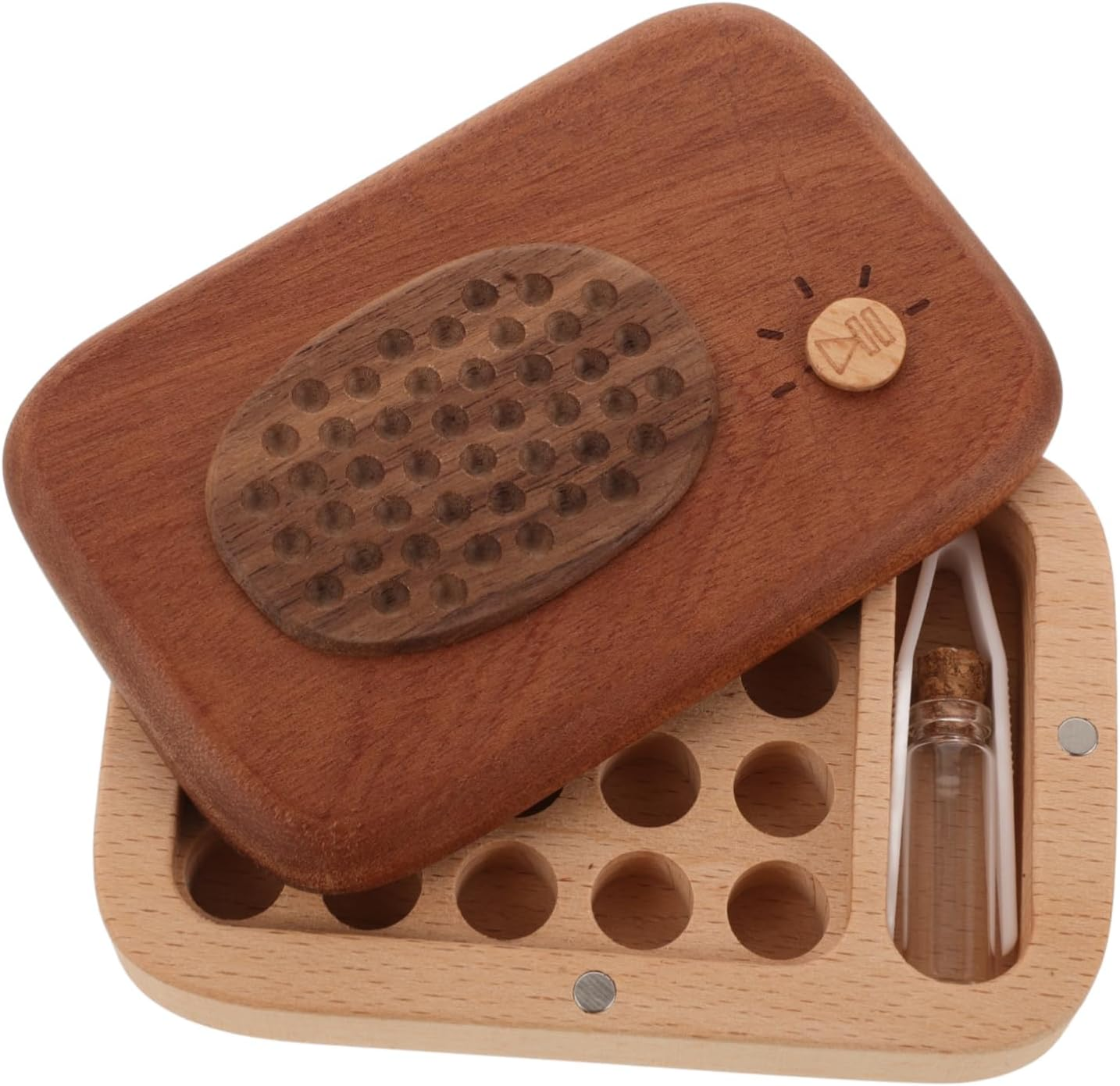 Tooth Box Deciduous Storage Teeth Boys Newborn Boxes Memory Preservation Personalize UV Oral Keepsake Organizer Tooth Holder Tooth Container Wooden Light Brown image number 5