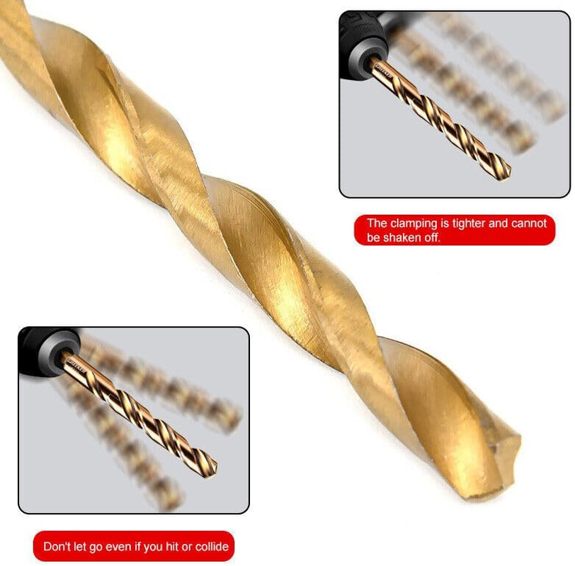 LEDON 13 PCS Quick Change Hex Shank Drill Bits Set HSS Steel Wood Timber Drilling image number 6