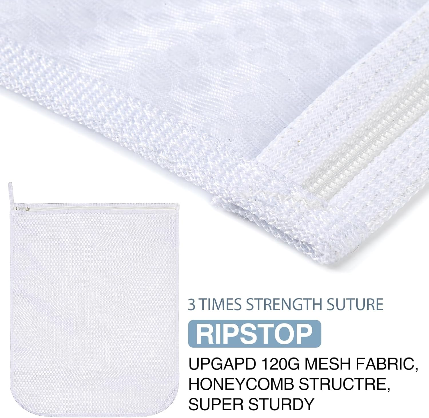 3 Pcs Durable Honeycomb Mesh Laundry Bags for Delicates 12" X 15" (3 Medium) image number 1