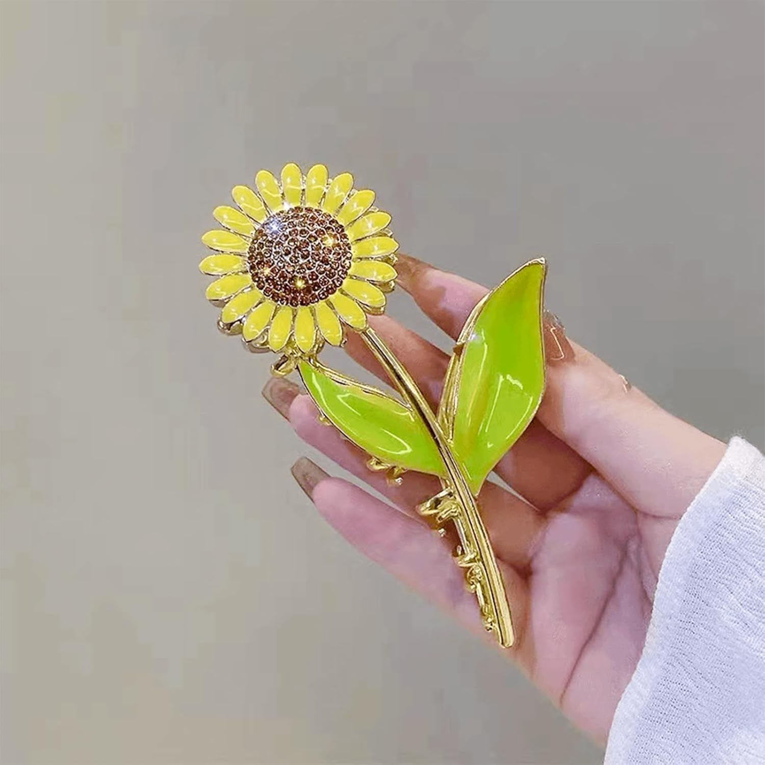 Flower Metal Hair Claw Clips,Sunflower Hair Clips,Flower Hair Clips,Sunflower Hair Claw Clips,Nonslip Large Claw Hair Clamps,Flower Hair Hold Clip for Women Thin and Thick Hair image number 2