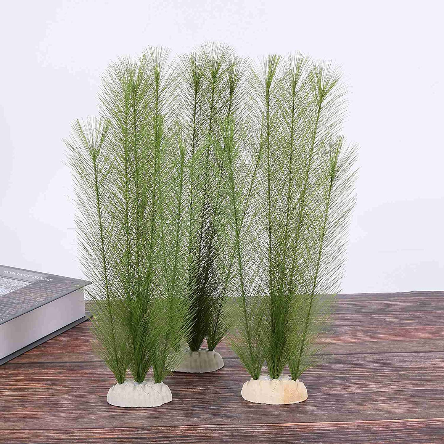 Aquarium Decorations Fish Tank Artificial Green Water Plants Made of Silk Fabrics Plastic, and Safe for All Fish and Pets image number 3