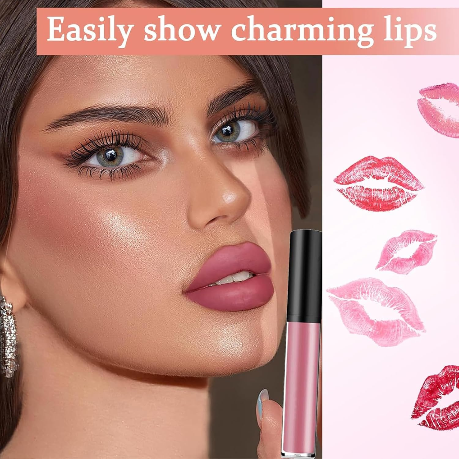 Lassi Lips Staining Lip Oil, Lassie Lip Staining Oils, Beryse Lip Stain Oil, 12 Colors Cream Texture Lipstick, Light and Non-Sticky, Non-Fading, Suitable for Women to Carry (#7)