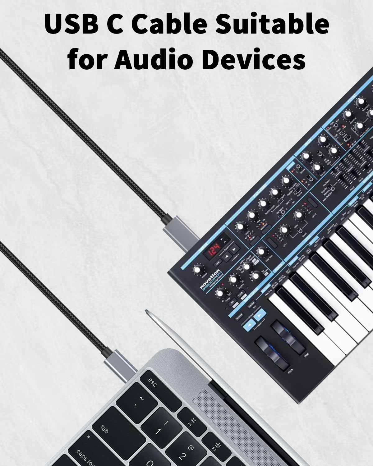 Danfetsoy USB C to USB B Printer Cable 6FT, USB B Male to USB C Male Printer Cable for Macbook Pro, Air, Yamaha Casio Digital Piano MIDI Controller DJ Controller, Printer, Scanner (1.8M/6Feet) image number 1