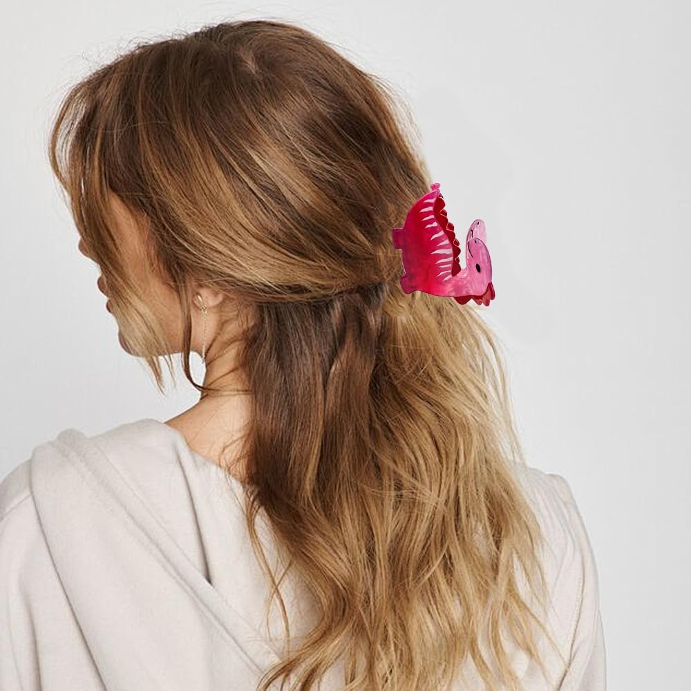 3 PACK Dinosaur Hair Clip, Acrylic Acetate Hair Clip, Y2K Accessories Cute Small Hair Clips for Thick Hair for Women Girls(Style 2) image number 4