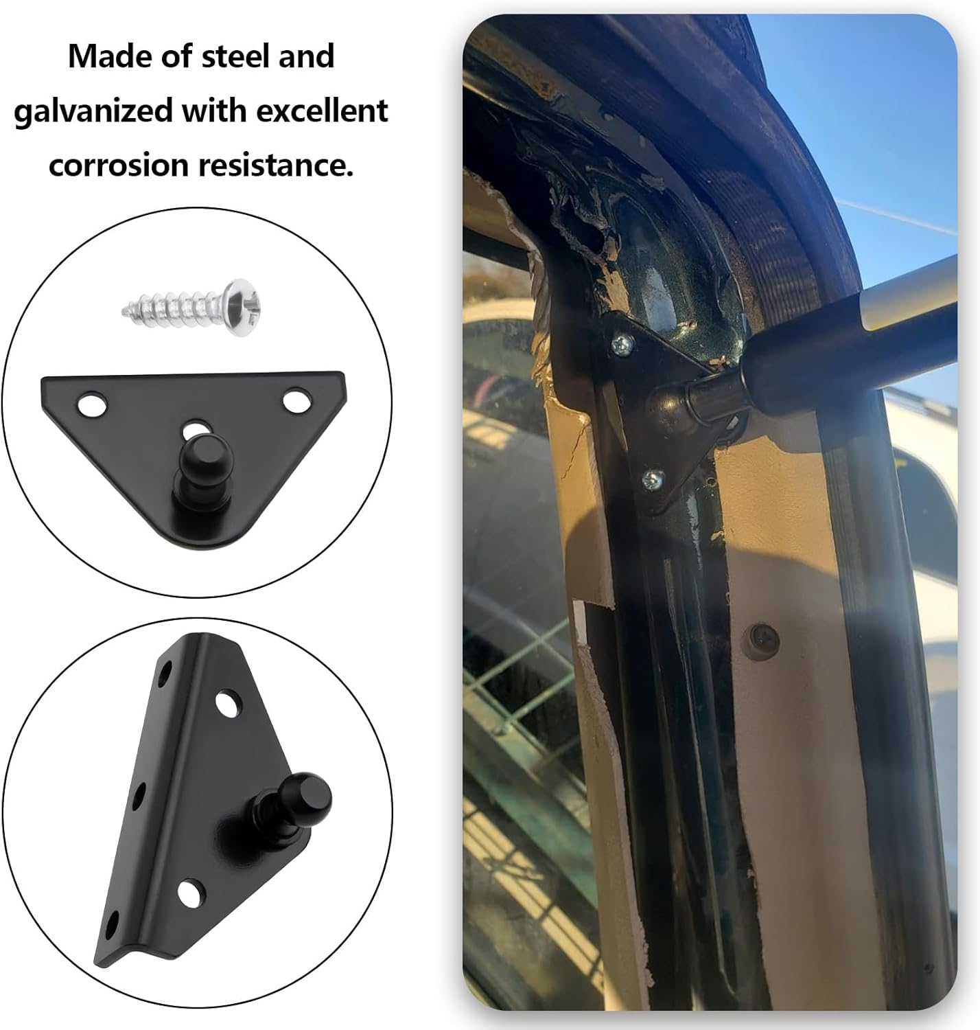 Emsea 10Mm Ball Studs Mounting Brackets Adapter Kit 2Pcs L-Type 2Pcs Flat-Type with 16Pcs Screws for Gas Struts Gas Shock Spring Strut Prop Lift Support image number 1