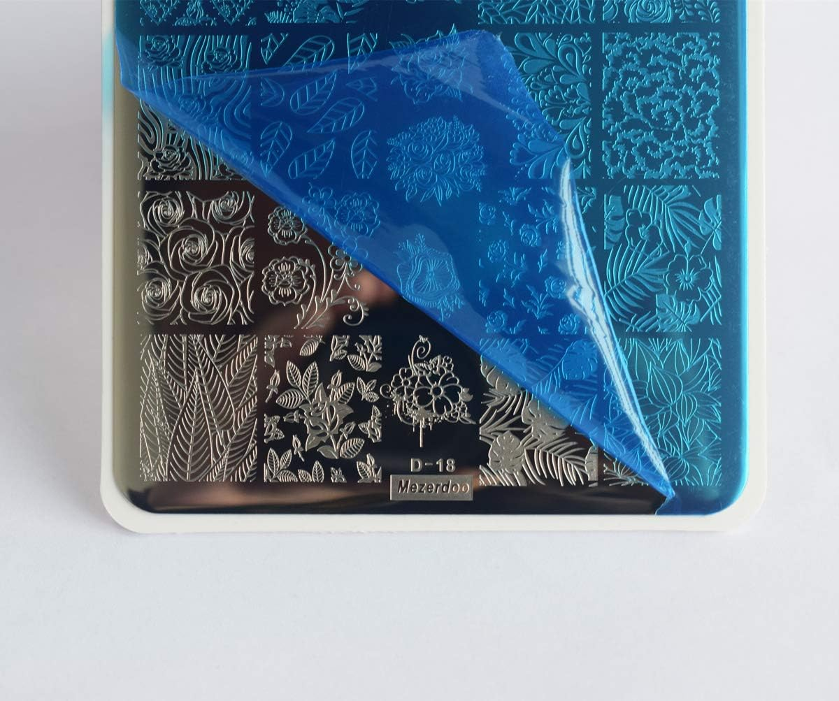 2Pcs Butterfly Rose Steel Nail Stamping Plates Flower Leaf Image Geometric Polish Stencil Accessories Tool 14.5&times;9.5Cm Big Size Nail Art Template - Mezerdoo D-16 And D-19 image number 6