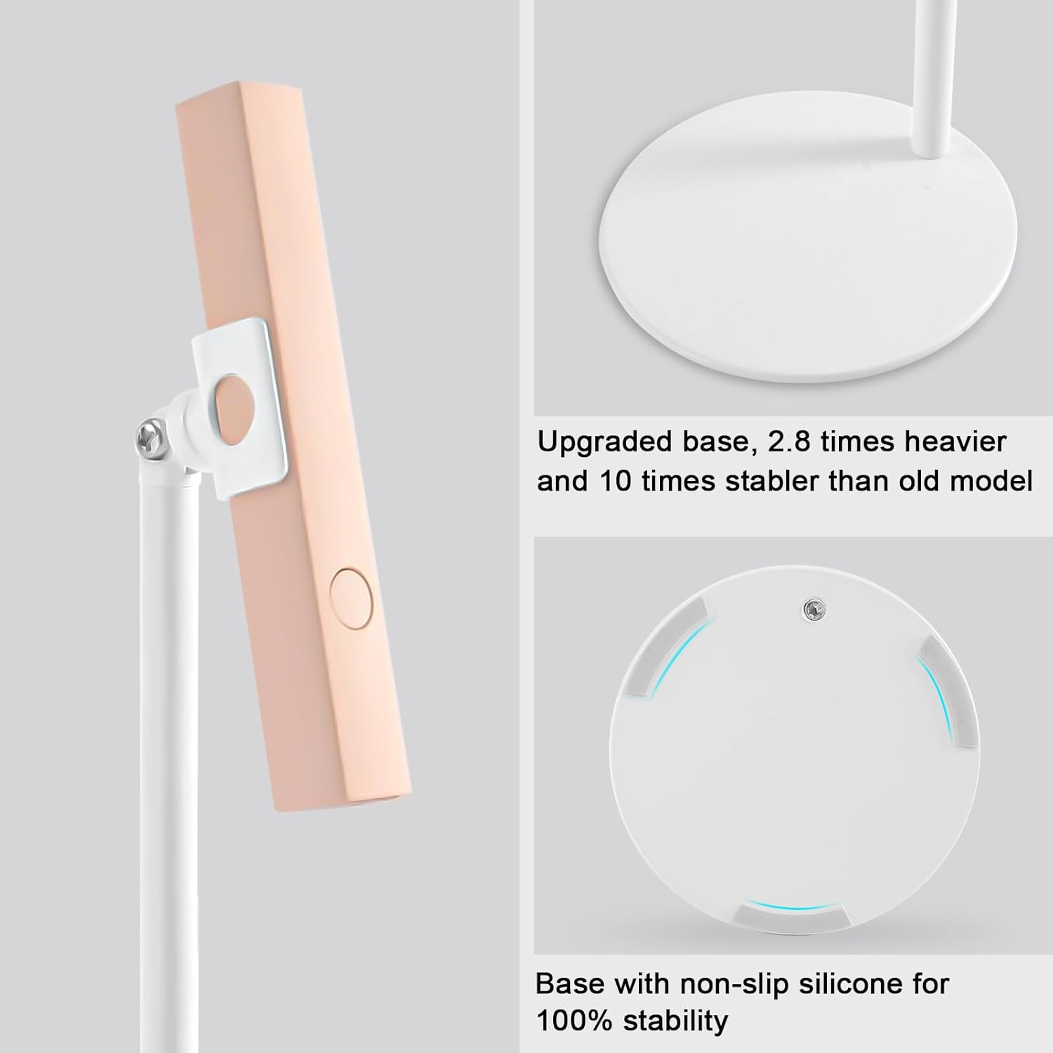 Diesisa Mini UV Light Stand for Gel Nails - 360 Degree Multi-Functional Handheld Holder, Patch Mini Gel Lamp Bracket for Nail Art - White image number 4