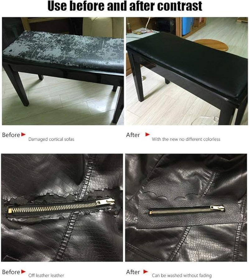 Leather Repair Patches 3.9&times;7.87 Inch 6 Pieces for Sofa, Couch, Car Seat, Cabinet, Bag Anti-Scratch Patches First Aid Patches Repair Leather Black image number 6