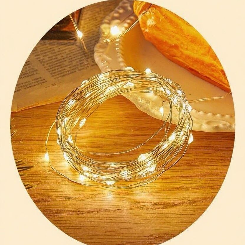 Fairy Lights Battery Operated with 8 Lighting 33Ft/10M 100 LED String Lights, & Waterproof Lights for Party, Garden and Christmas Decoration (Warm White) image number 1